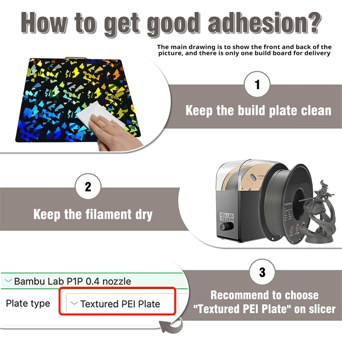 PEY PEI Build Plate for Bambu-Lab X1/X1C/X1E/P1P/P1S/A1 3D Printer,A