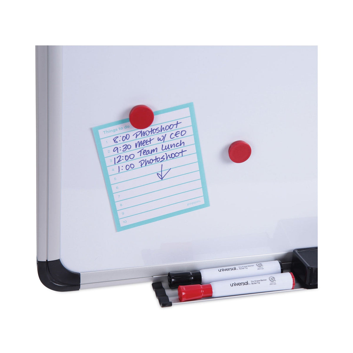 Universal Magnetic Steel Dry Erase Board, 24 x 18, White, Aluminum Frame