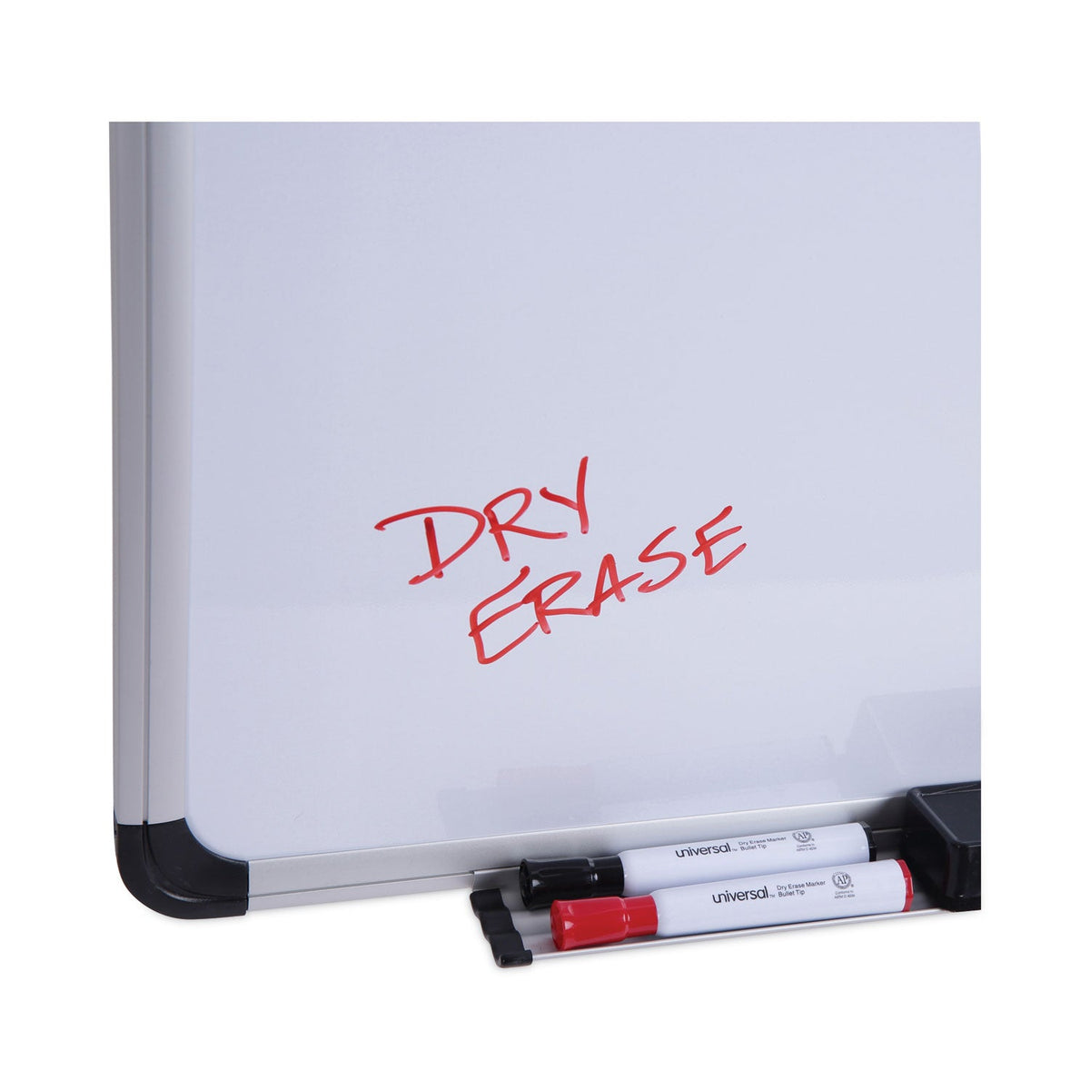 Universal Magnetic Steel Dry Erase Board, 24 x 18, White, Aluminum Frame
