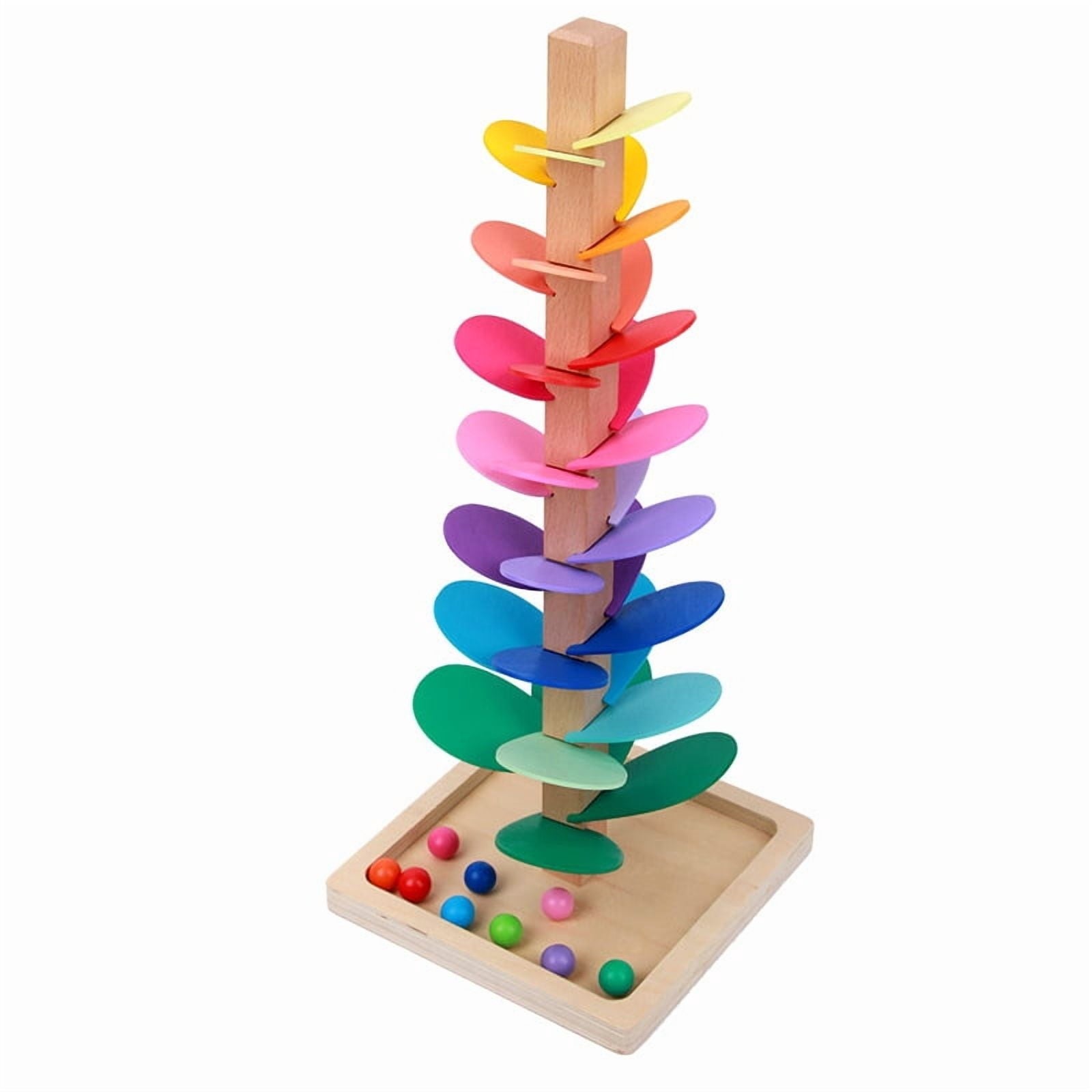 Dsseng Wooden Music Tree Toy for Kids, Ball Run Track Game for Toddler