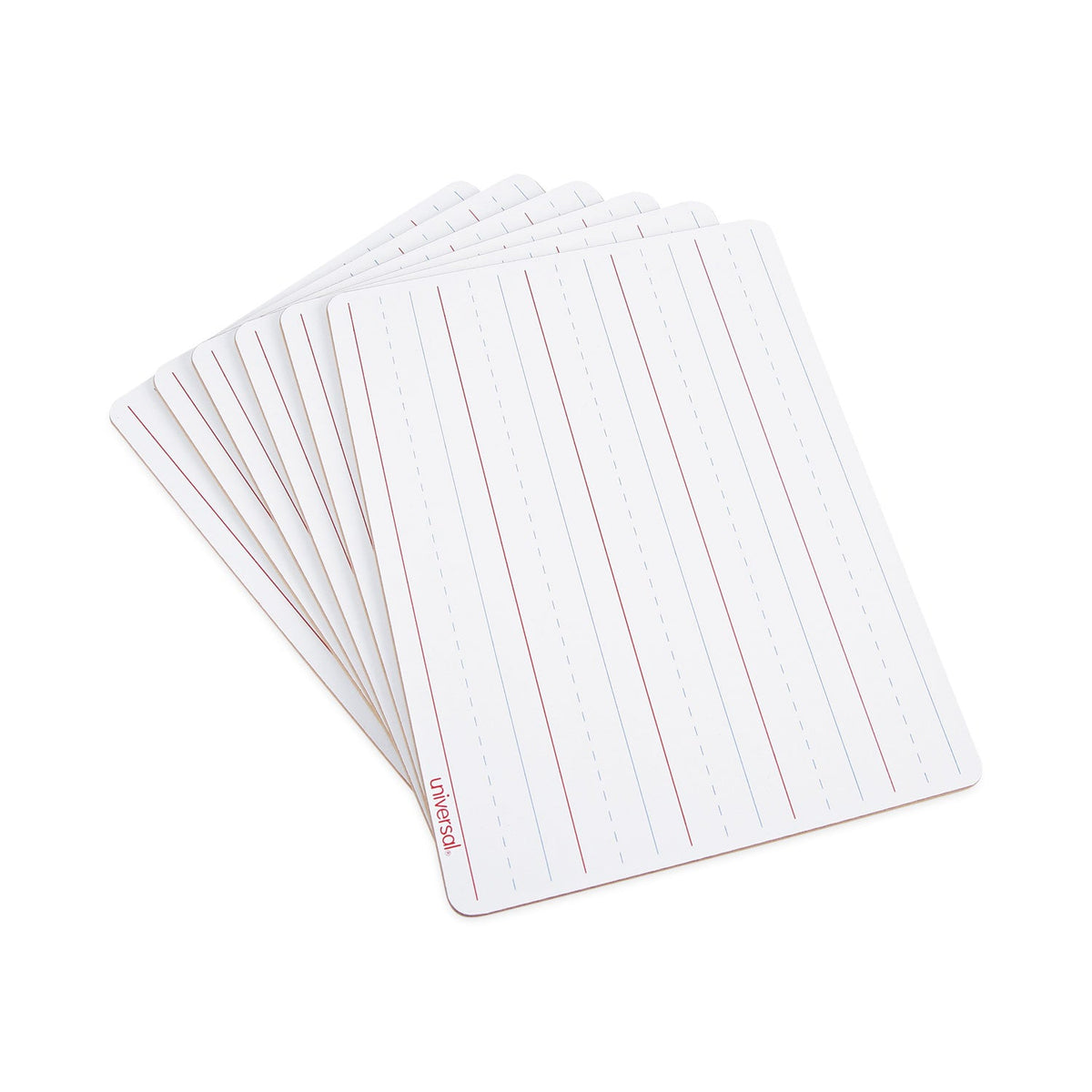 Universal Lap/Learning Dry-Erase Board, Lined, 11 3/4" x 8 3/4", White, 6/Pack