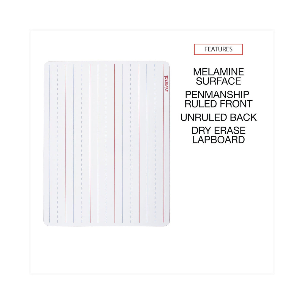 Universal Lap/Learning Dry-Erase Board, Lined, 11 3/4" x 8 3/4", White, 6/Pack
