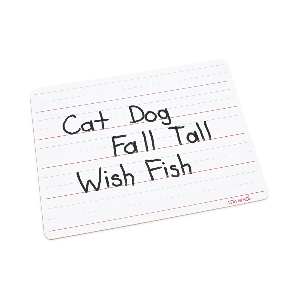 Universal Lap/Learning Dry-Erase Board, Lined, 11 3/4" x 8 3/4", White, 6/Pack