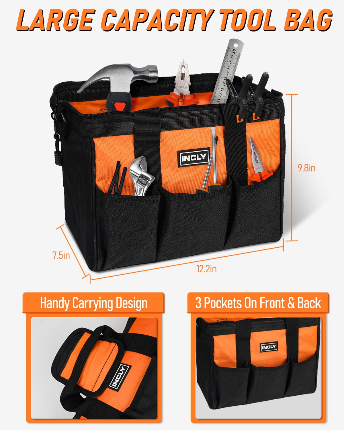 INCLY 24 PCS Real Tool Set with Tool Bag, Boys Small Real Hand Tools K