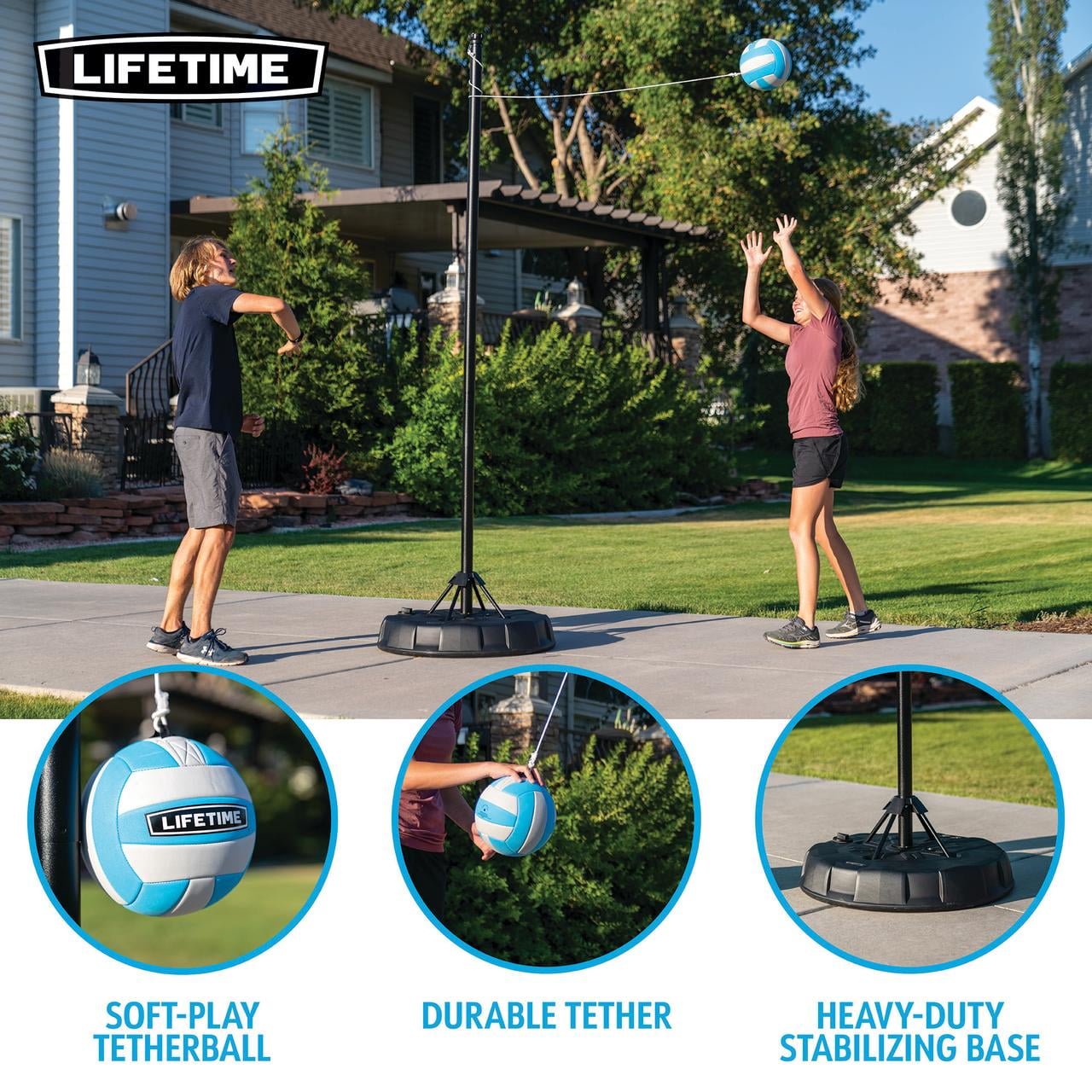 Lifetime Portable 96" Tetherball System with Steel Pole, Ball and Cord