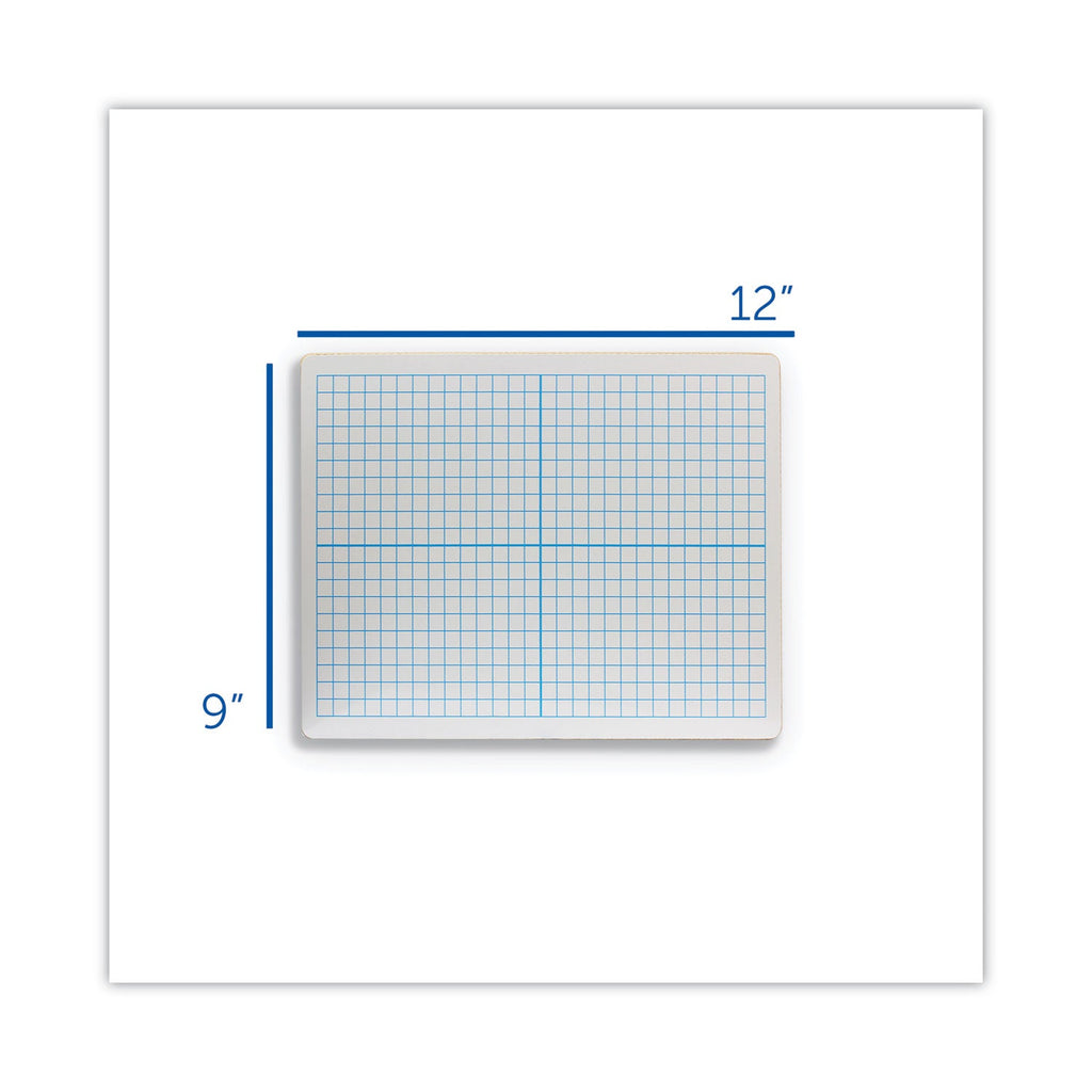 Flipside Graphing Two-Sided Dry Erase Board, 12 x 9, XY Axis Front, White Back, 12/Pack