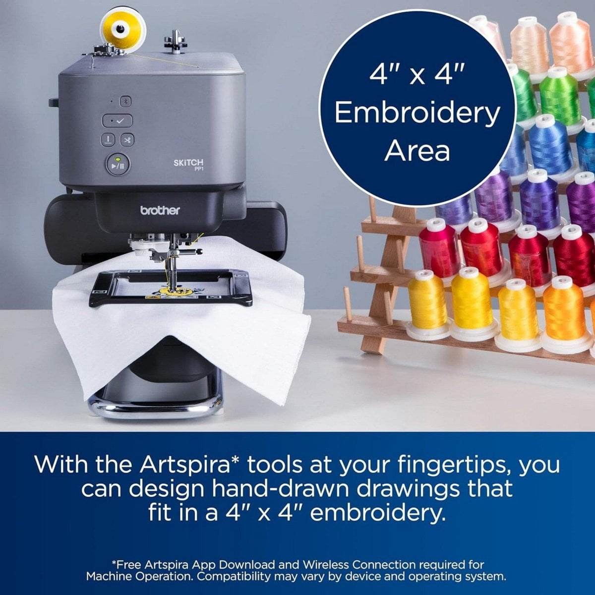 Brother Skitch PP1 4" x 4" Embroidery Machine with Artspira Studio