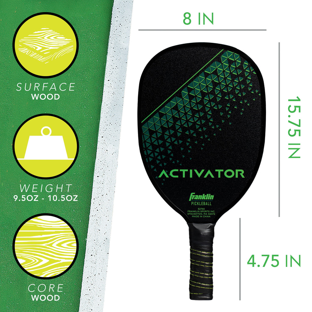 Franklin Sports Activator Pickleball Paddle - Wood 13mm Core Racket -