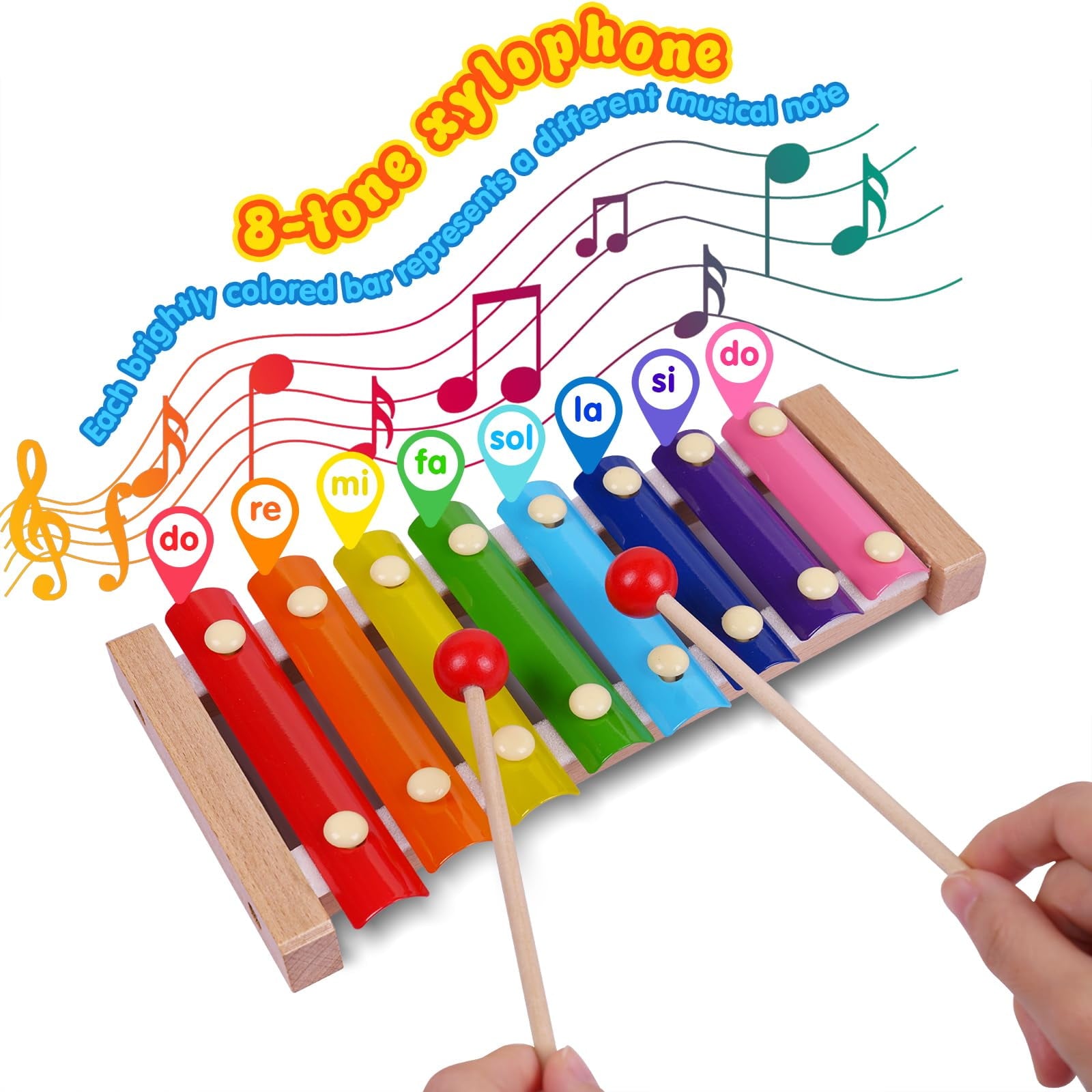 Xylophone for Toddlers 1-3 Kids Musical Instruments for Toddlers 1-3 B