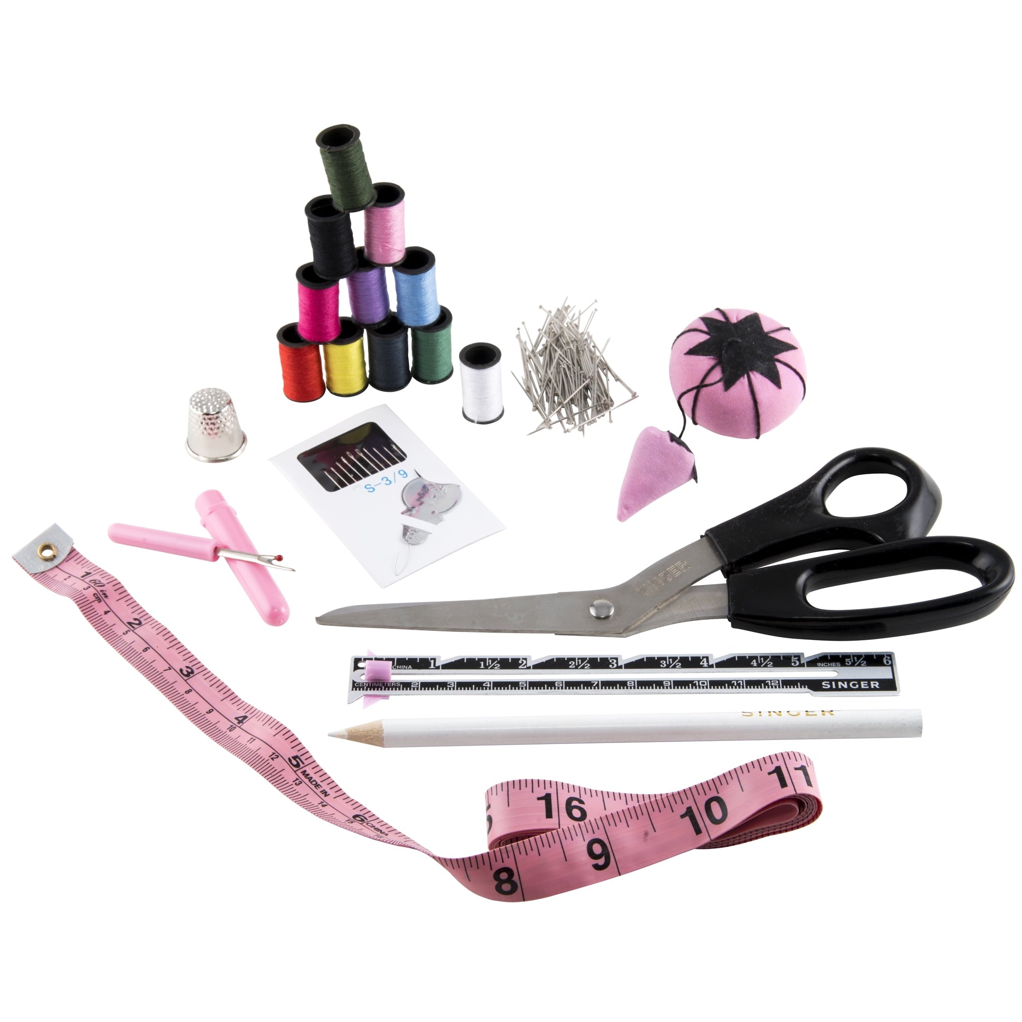 SINGER 130-Piece Beginner Sewing Kit with Thread, Needles, and Scissor
