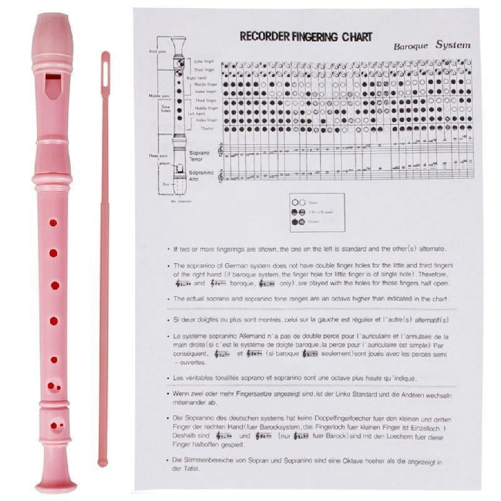SIEYIO Treble Flute 8 Hole Soprano Recorder Clarinet with Cleaning Rod