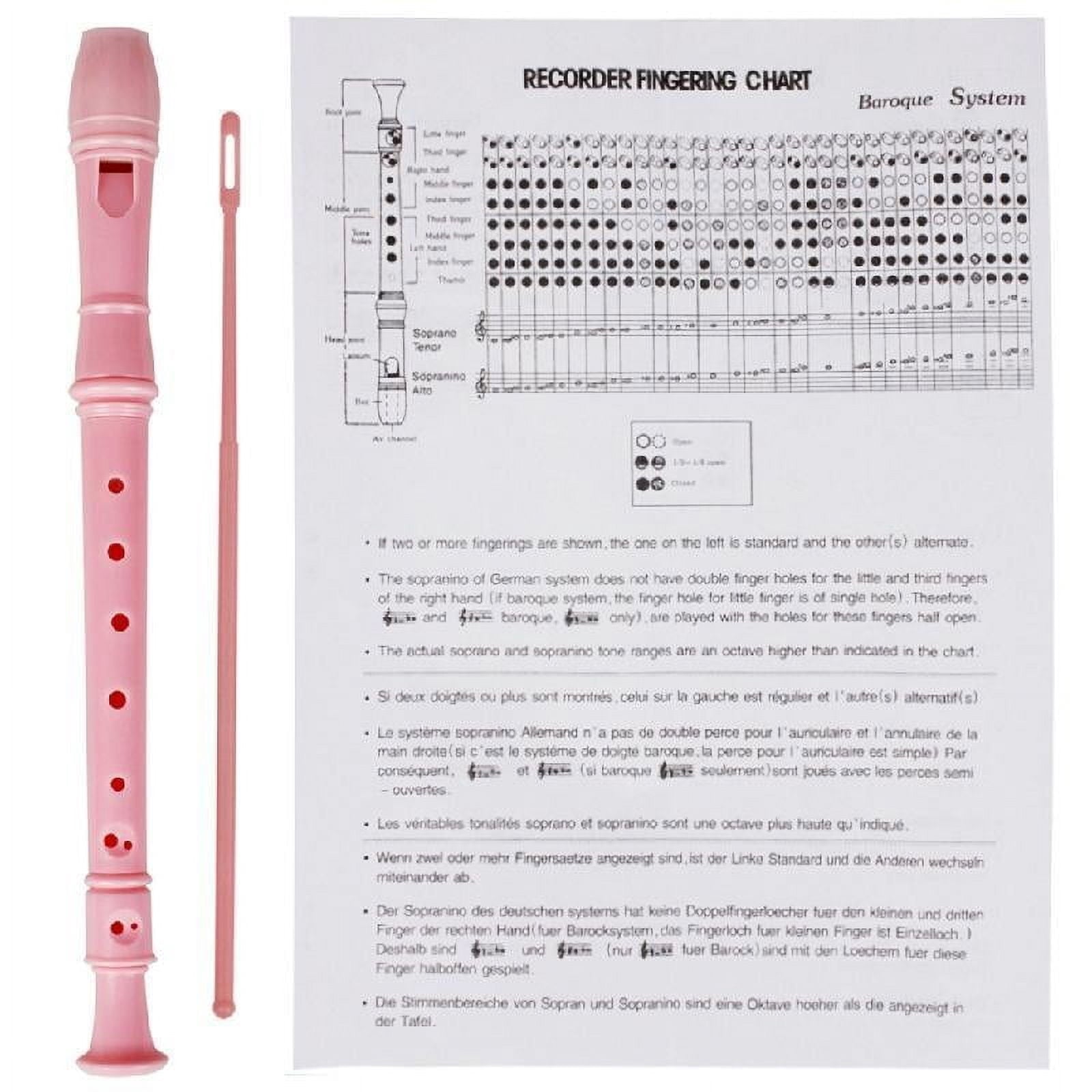 SIEYIO Treble Flute 8 Hole Soprano Recorder Clarinet with Cleaning Rod