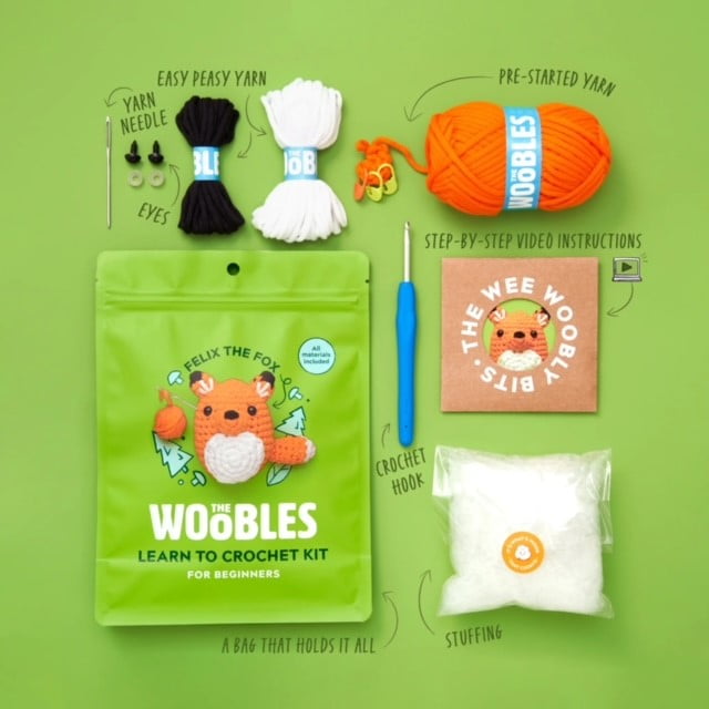 The Woobles Beginner Crochet Amigurumi Kits - Dinosaur