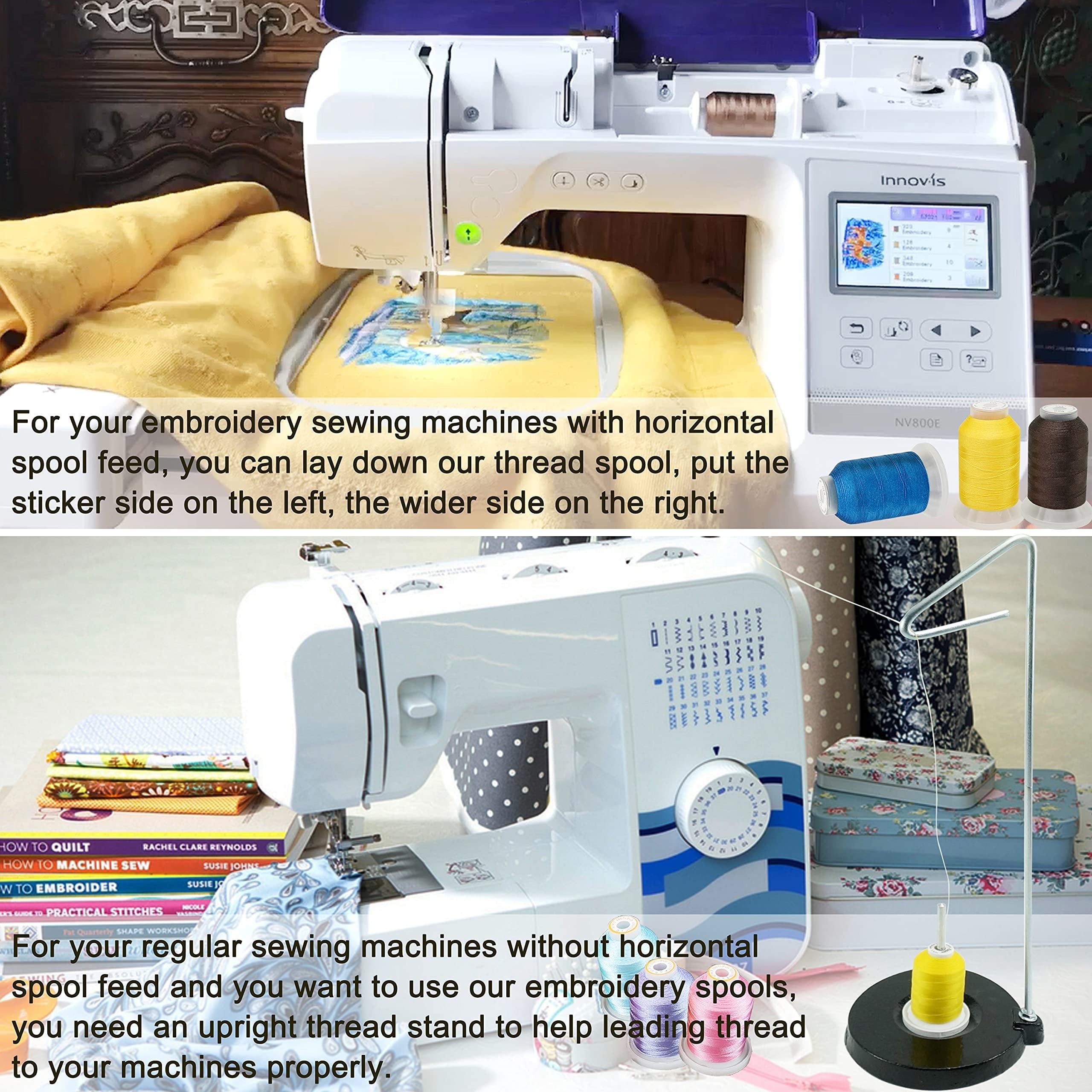40 Spools Polyester Machine Embroidery Thread Kit 500M Colors Compatib