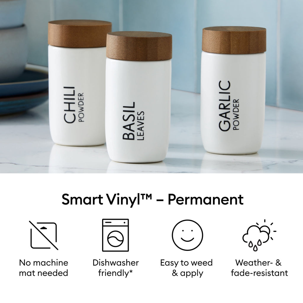 Cricut Smart Vinyl Matless Permanent Vinyl (3 ft), Black, 13 x36, Roll