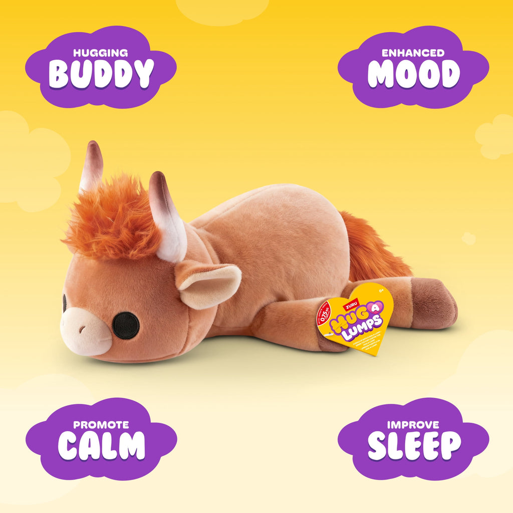 Hug a Lumps Holly the Highland Cow by ZURU - Small 1.65lbs Cuddly Weig