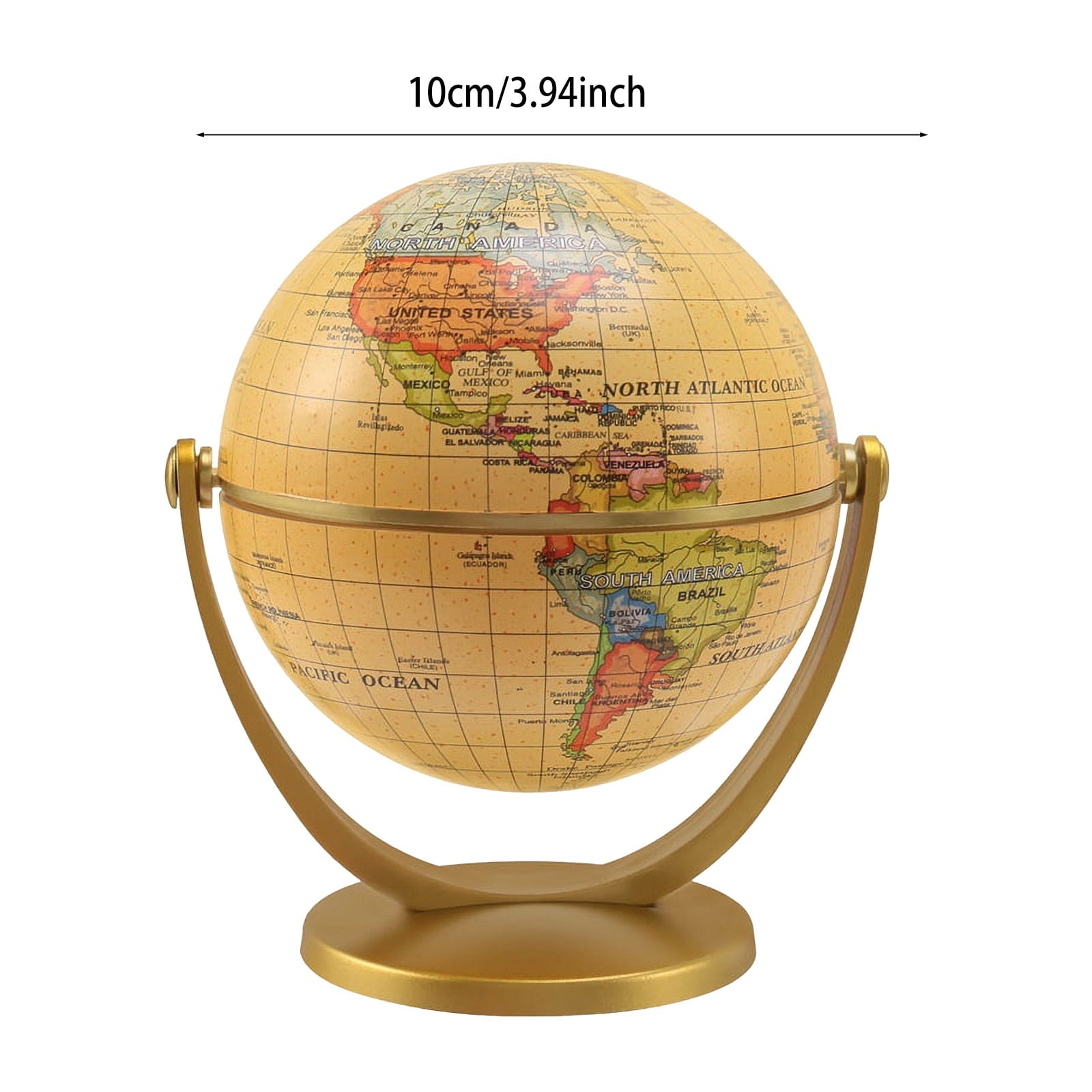 Retro Rotating World Globe Earth Antique Home Office Desktop Decor Geo