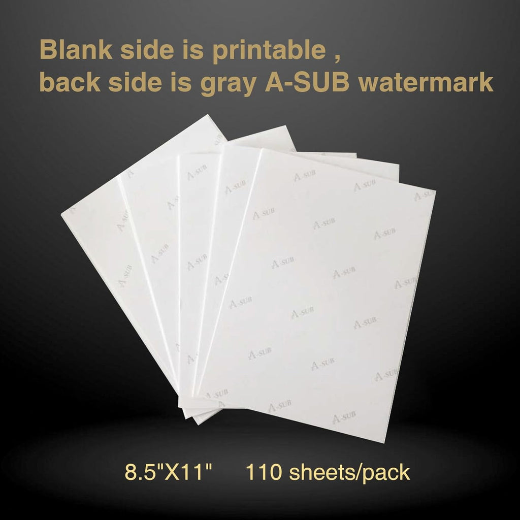 A-SUB Sublimation Paper 8.5x11 Inch 110 Sheets for Any Inkjet Printer
