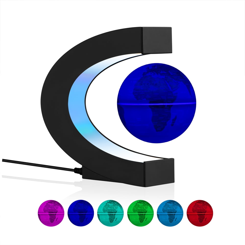 VGAzer Magnetic Levitating Globe C Shape,Floating Rotating Geographic
