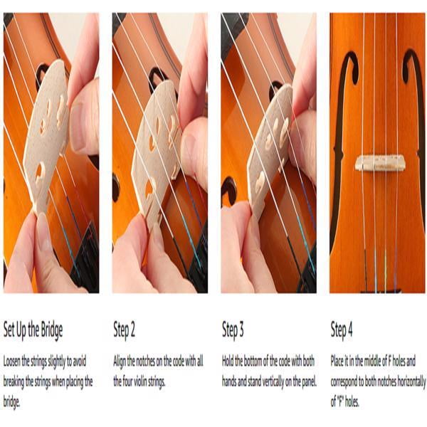 Alvantor 1/4 Size Acoustic Violin Set for Kids Ages 5-7 - Natural Wood