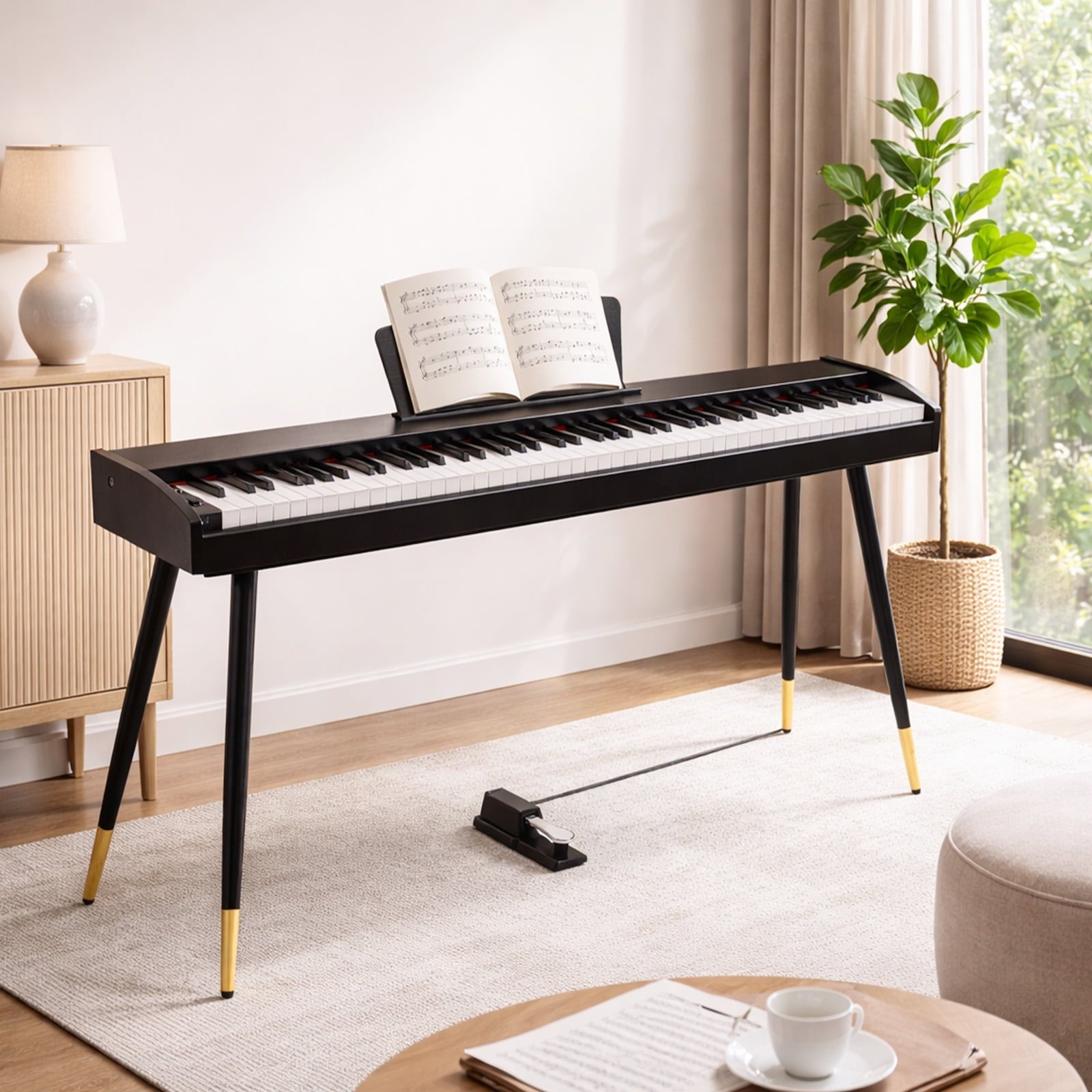 Fenbeli 88 Key Digital Piano Keyboard Full-Size Semi-Weighted Electric