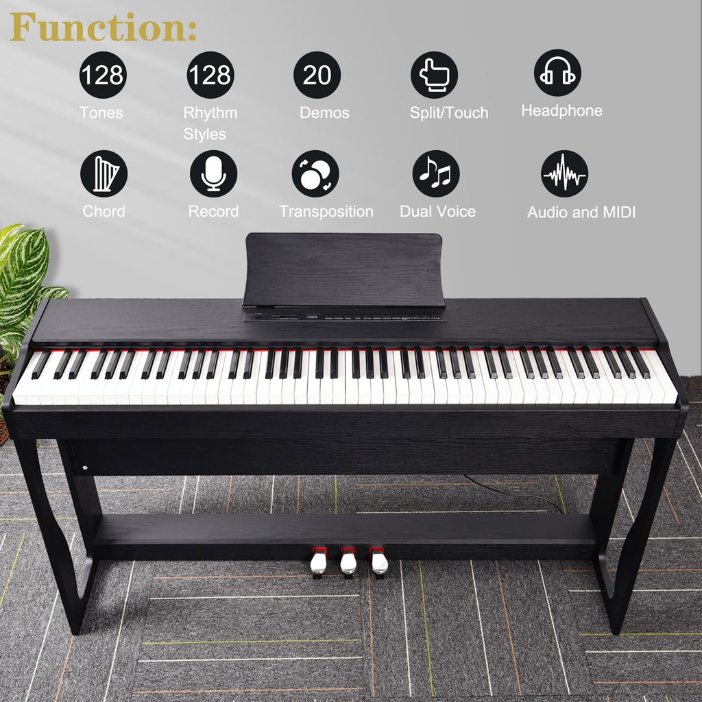 Zimtown Digital Piano 88-Key Home Full Weighted Hammer Heavy Action fo