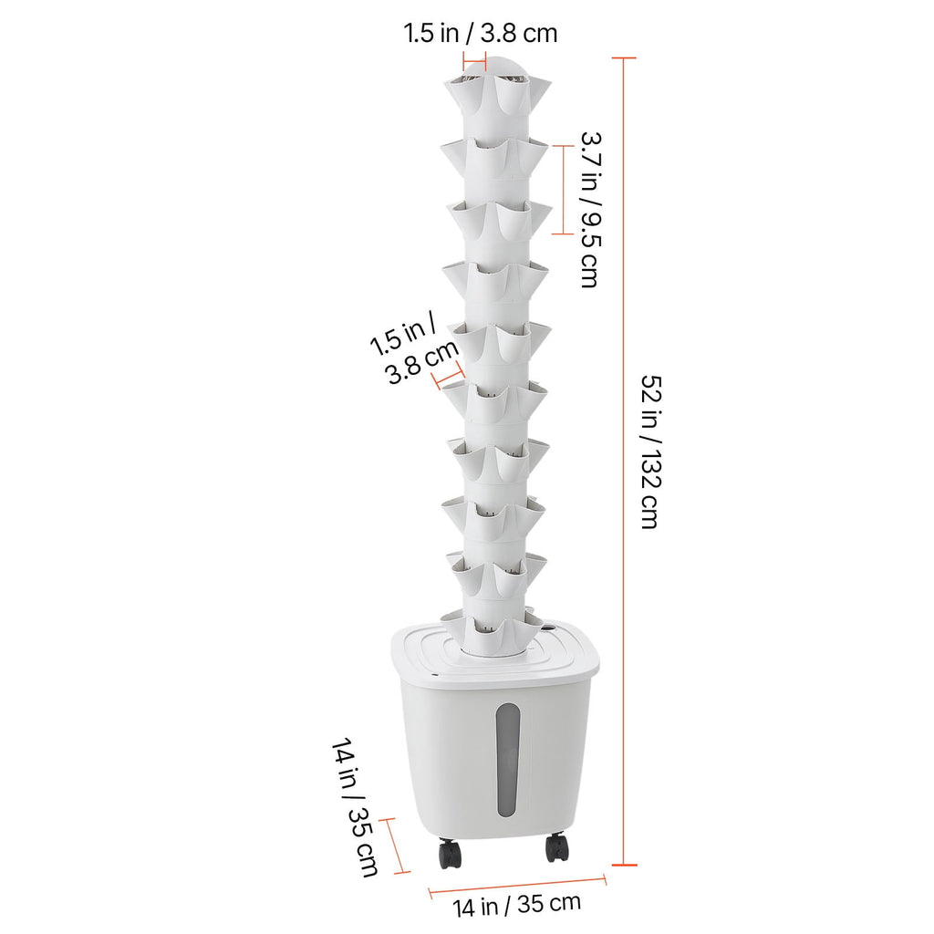 KFFKFF Hydroponic Tower System, 50 Pods 10-Tier Vertical Growing Kit w
