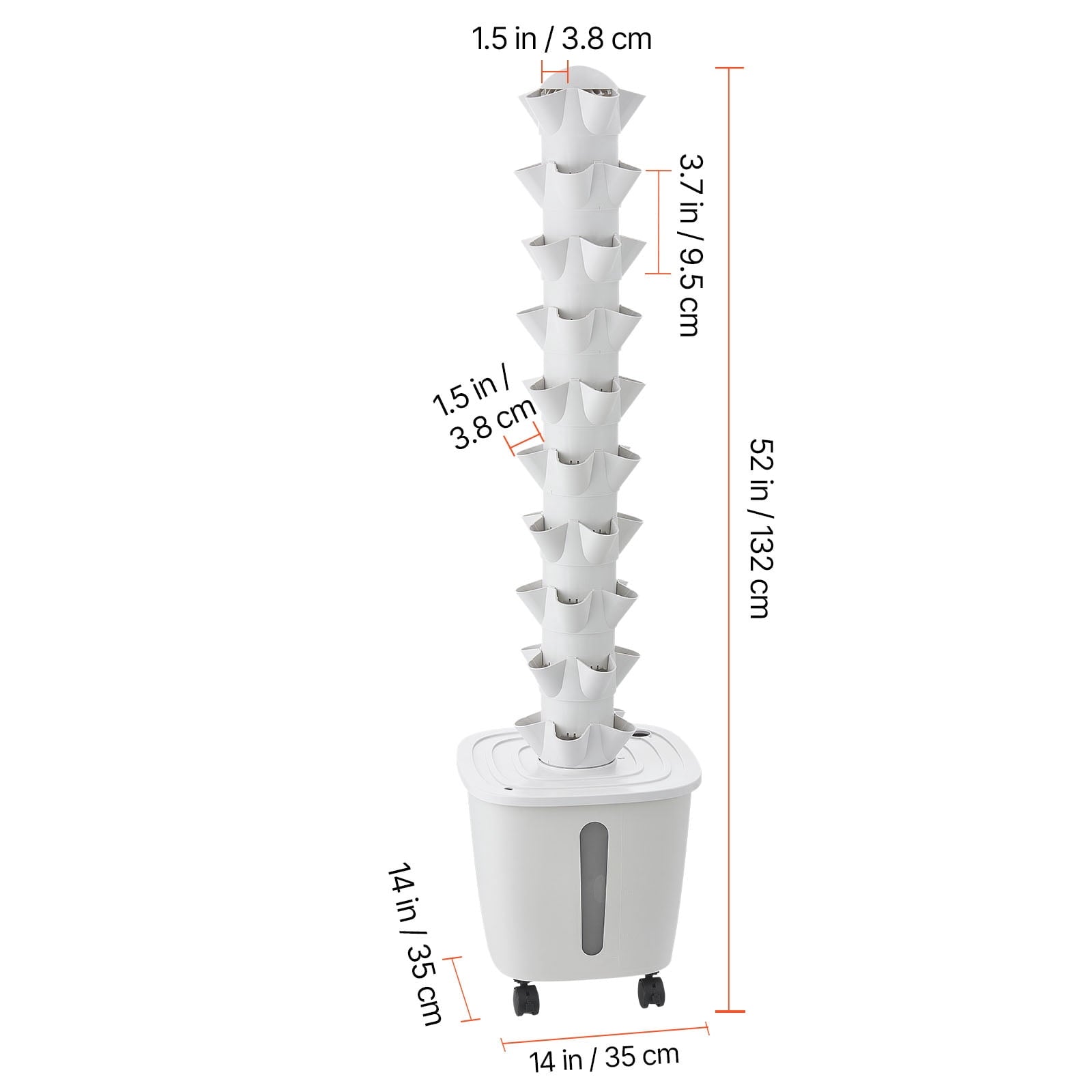 KFFKFF Hydroponic Tower System, 50 Pods 10-Tier Vertical Growing Kit w