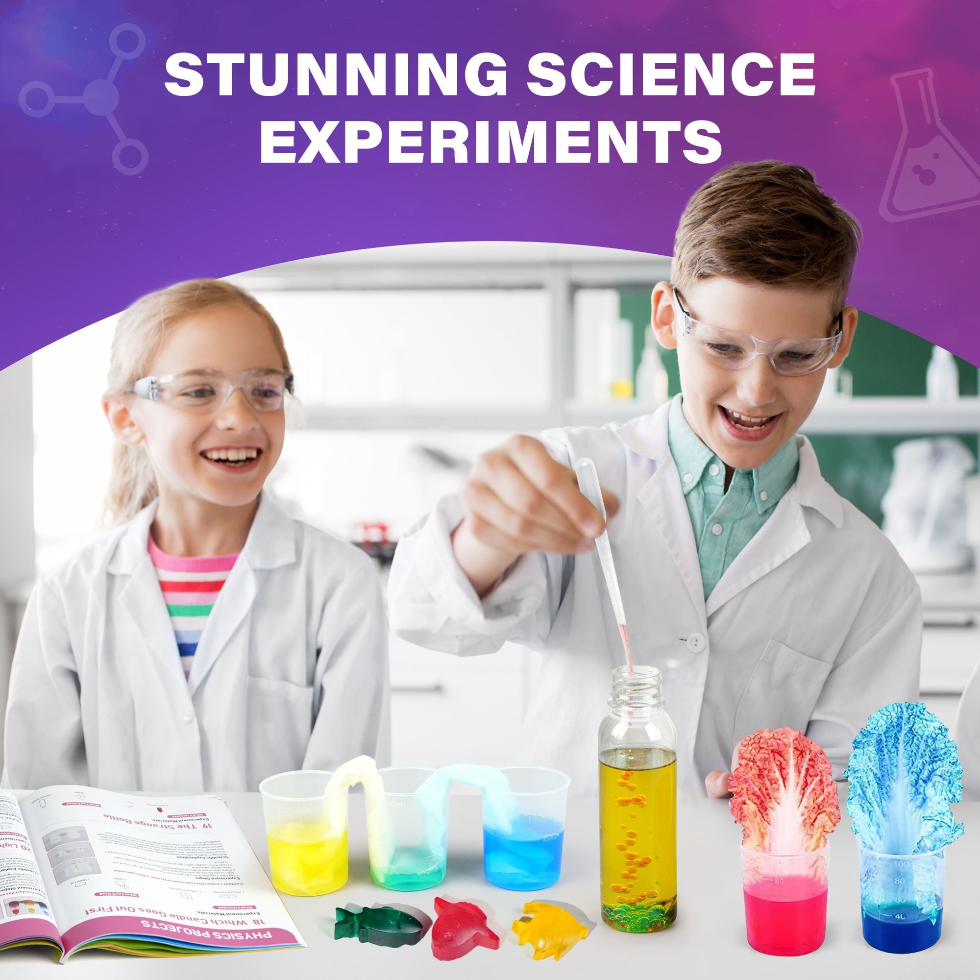 BenBen Science Kit for Kids Ages 8-12, 105 Lab Experiment, STEM Toy Ed