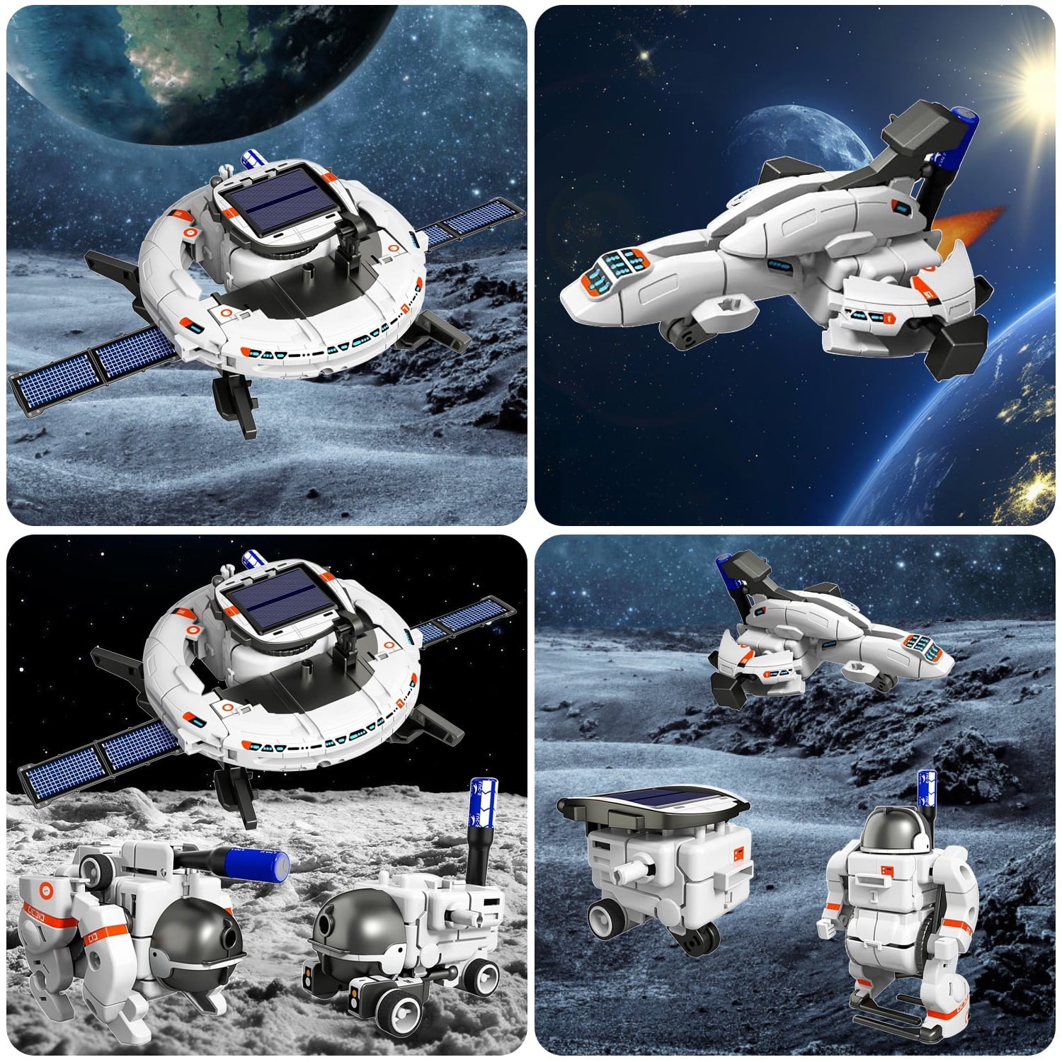 Rirool 6-in-1 Solar Robot Kit for Kids Ages 8-12, STEM Space Station,