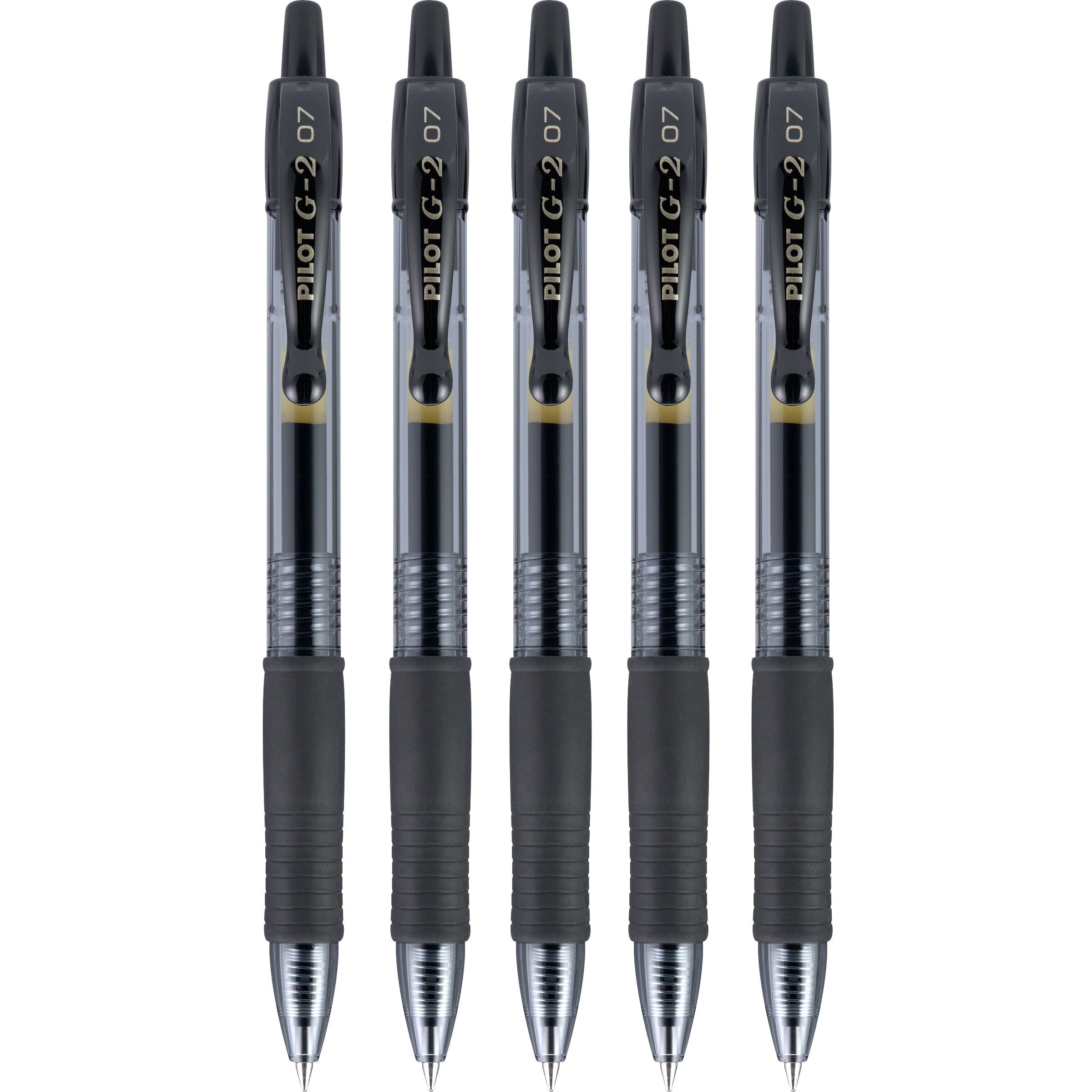 Pilot G2 Retractable Gel Ink Pens, Fine Point, 0.7mm. Black Ink, 5 Pac