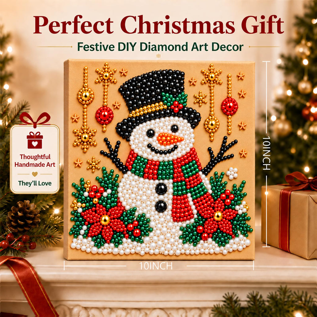 6 PCS DIY Pearl Diamond Art Kits for Adults, Wooden Christmas Ornaments