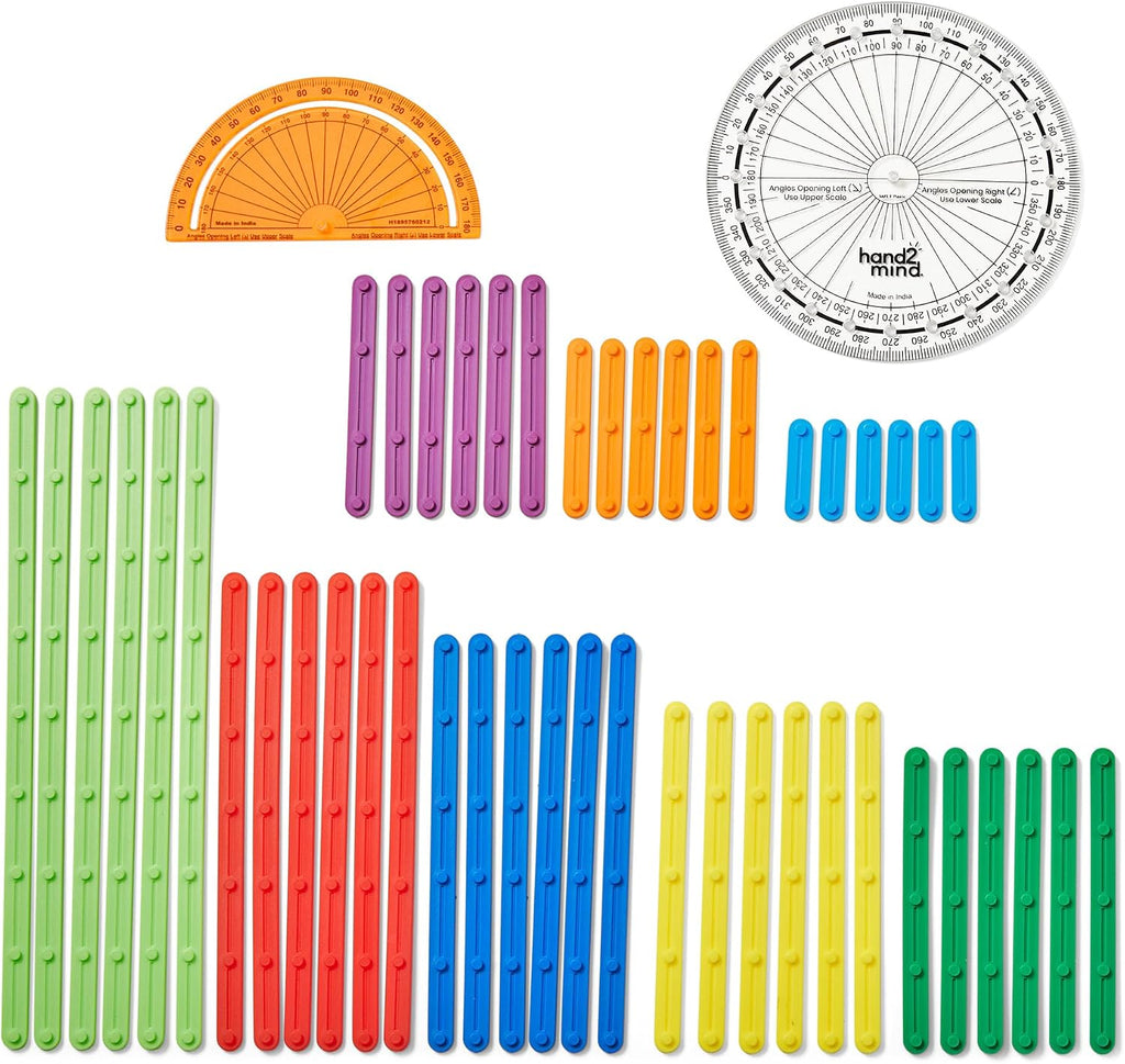 AngLegs Geometry Manipulative Starter Set with 2 Protractors (Grades 3–8)