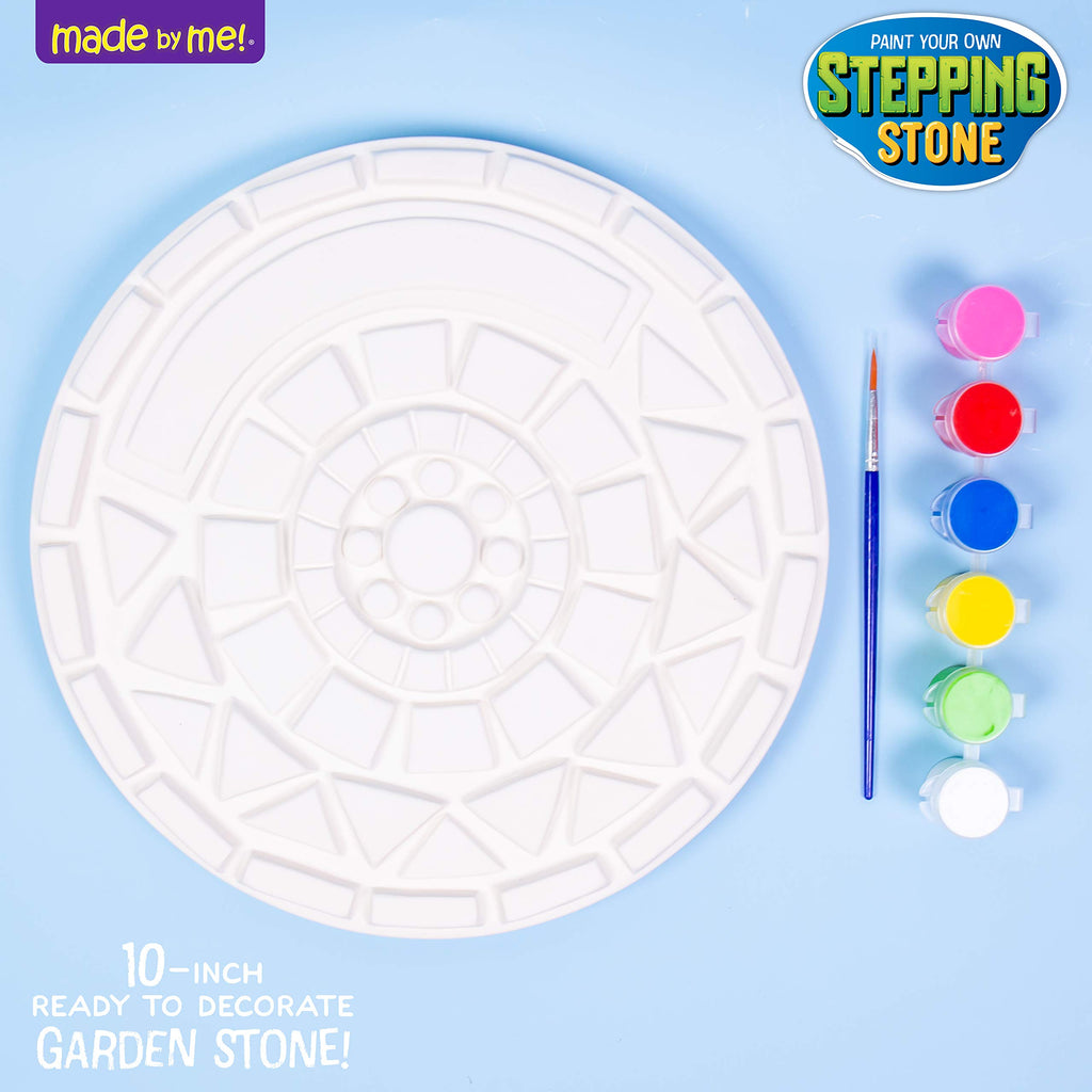 Made By Me Mix & Mold Your Own & Make 4 DIY Personalized Stepping Stones, Great Spring & Summer Weekend Activity, Perfect Keepsake, Birthday Party Idea for Kids Ages 5, 6, 7, 8, 9, Multicolor