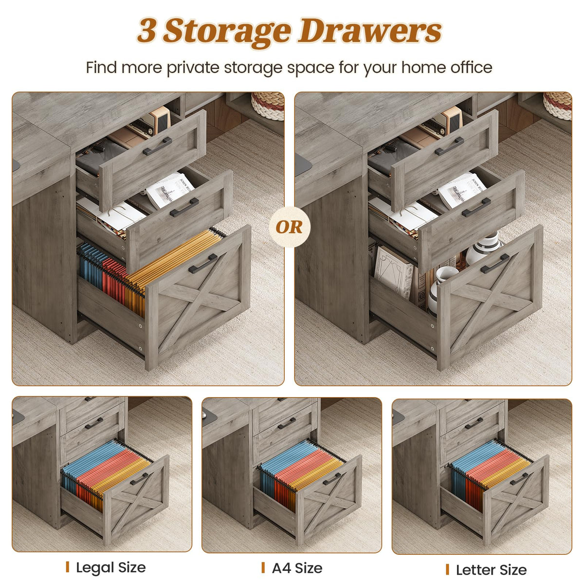 SEDETA 96.5-Inch Two-Student Desk with Drawers