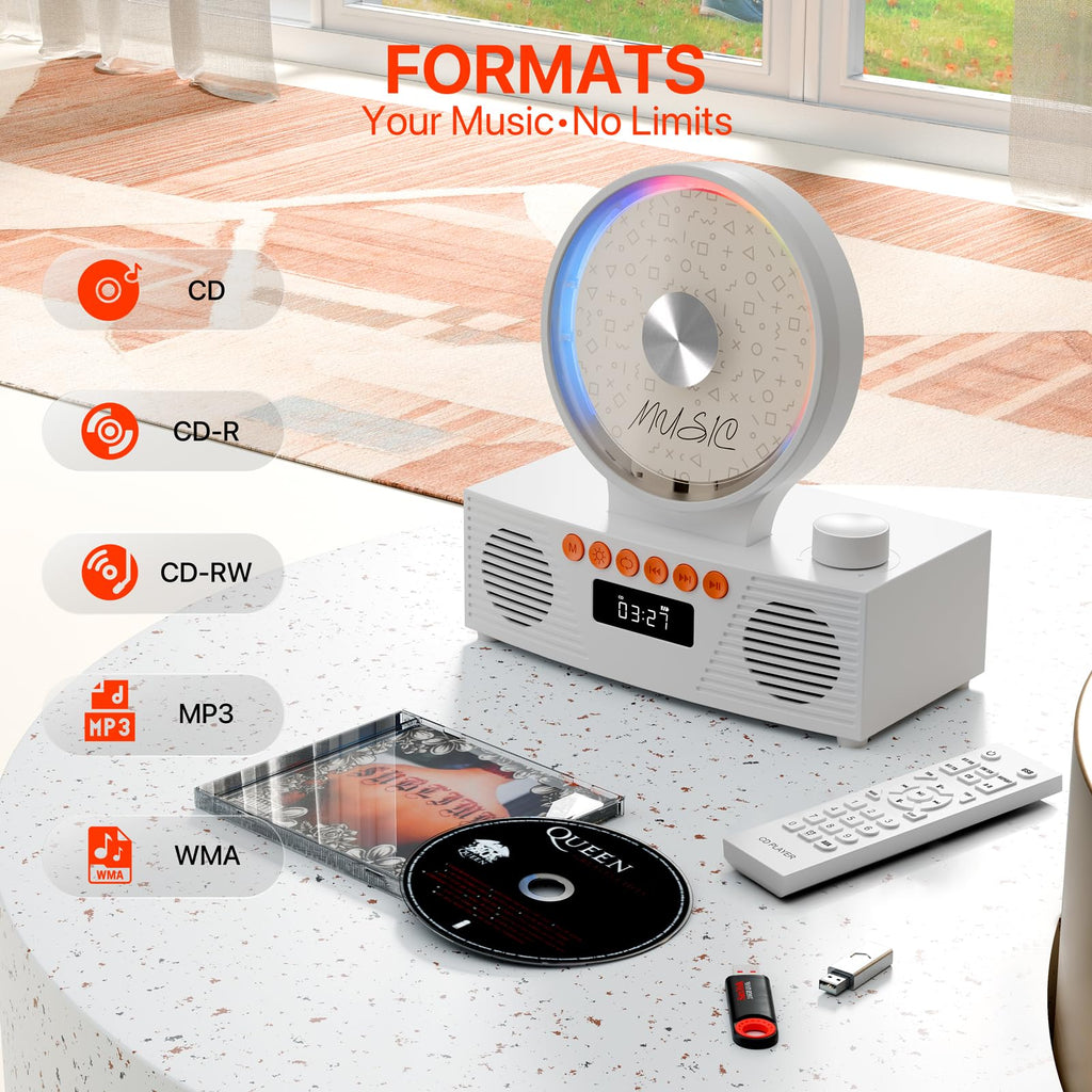 ROADOM KC607 Rechargeable Bluetooth CD Player for Learning (K–12)