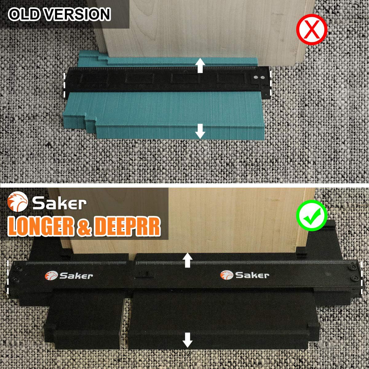 Saker Contour Gauge Duplication-Adjustable Lock-Precisely Copy Irregular Shape-Irregular Woodworking Tracing-Must Have Tool for DIY Handyman Men Husband Dad 10 Inch+5 Inch