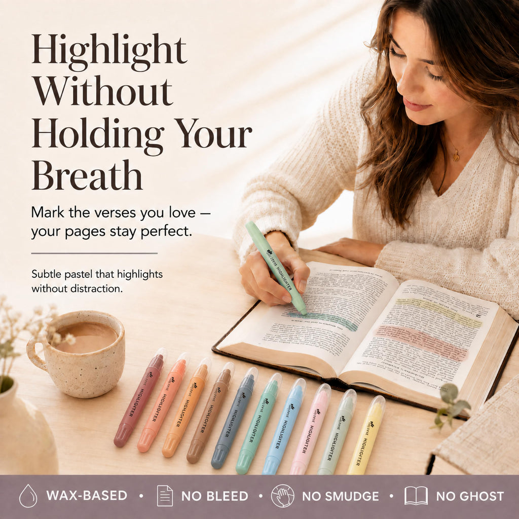 10 Pack Bible Safe Highlighters - Pastel Color, Wax Highlighters