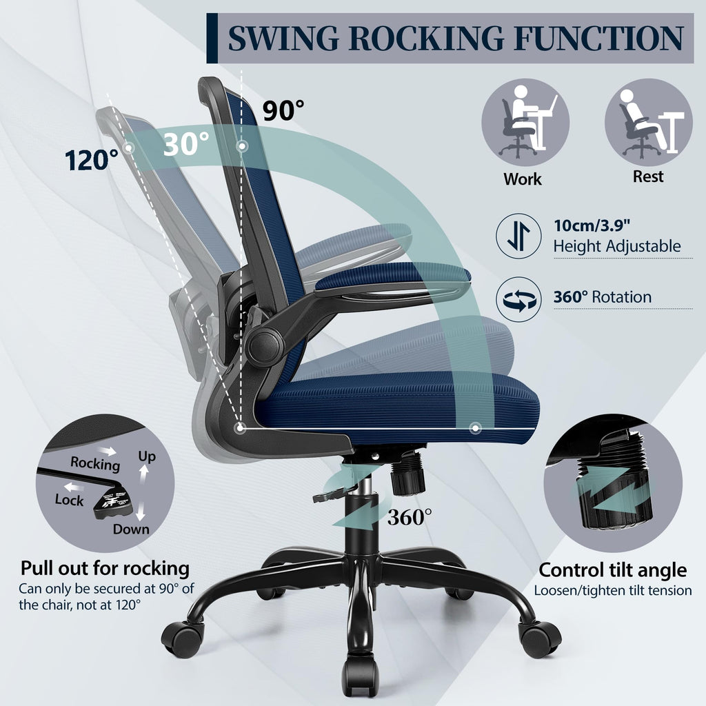 FelixKing Office Chair, Ergonomic Comfy Desk Chair with Flip-up Armrests