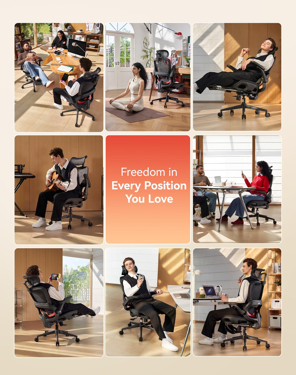 SIHOO M18 Ergonomic Office Chair, Mesh Back Desk Chair with Headrest