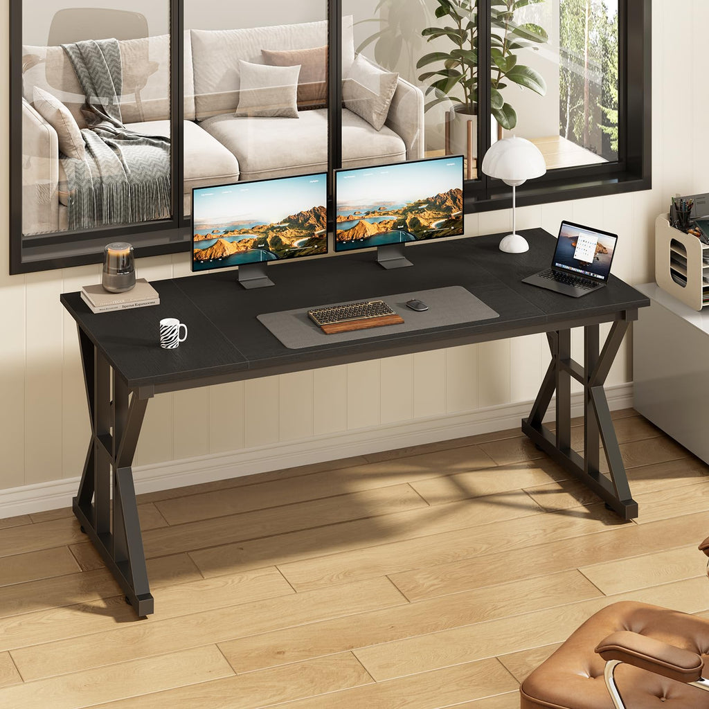 63" Large Computer Desk with Thickened Frame for Home Office, Living Room