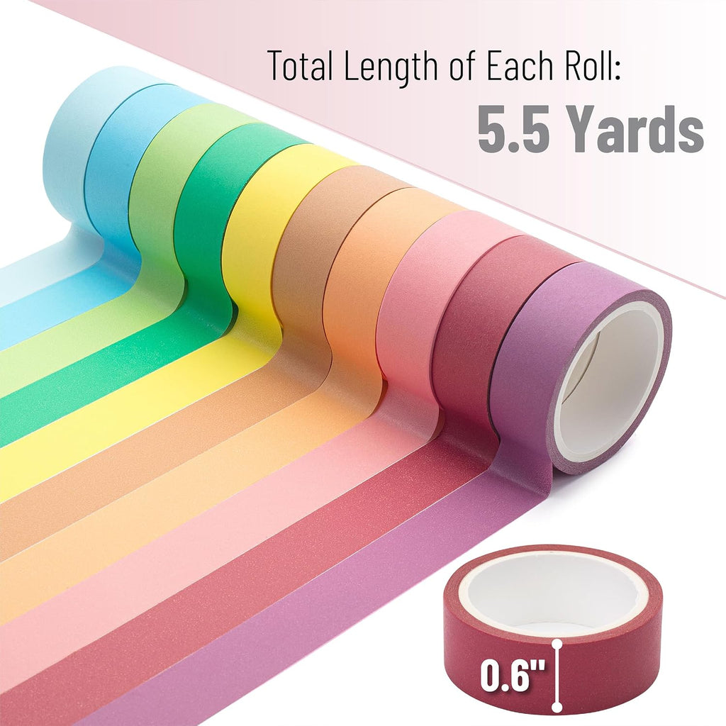 Mr. Pen- Washi Tape Set, 10 Rolls, 5.5 Yards/Roll