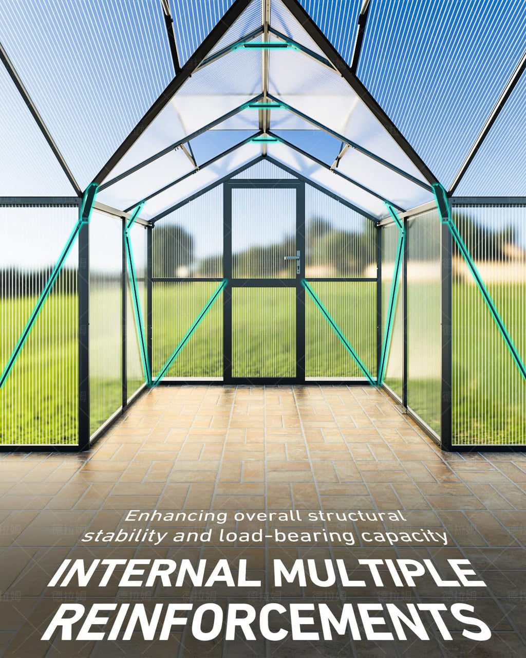 Windproof Tunnel Greenhouse with Thermometer (Multiple Sizes)