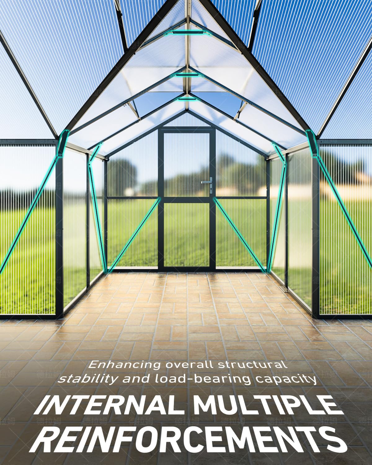 Windproof Tunnel Greenhouse with Thermometer (Multiple Sizes)