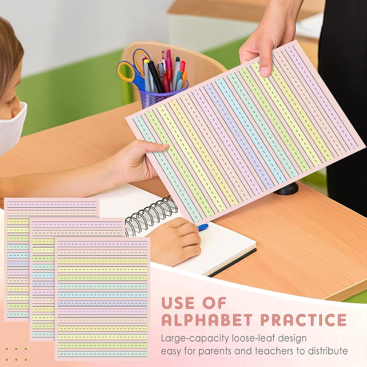 AmazingSpark Raised-Line Handwriting Paper, Letter Size