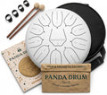 Panda Drum Plus 11" Steel Tongue Drum — Multi-Note Hand Pan with Accessories