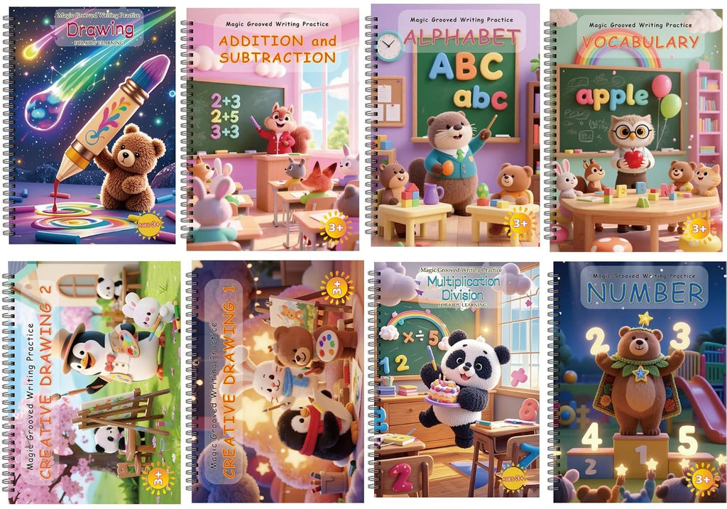 Motor Magic Happy Writer System - Grooved Writing Books for Kids 3-5