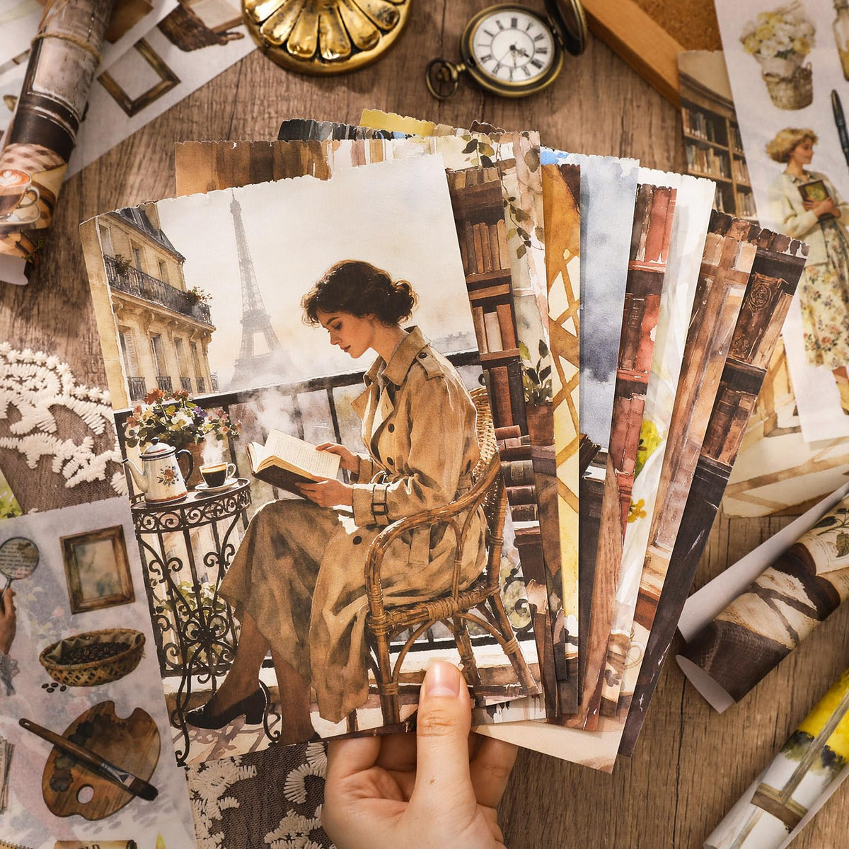 Dwpetzo: 4-Pack Vintage Ephemera Booklets for Junk Journaling – 60 Sheets Total