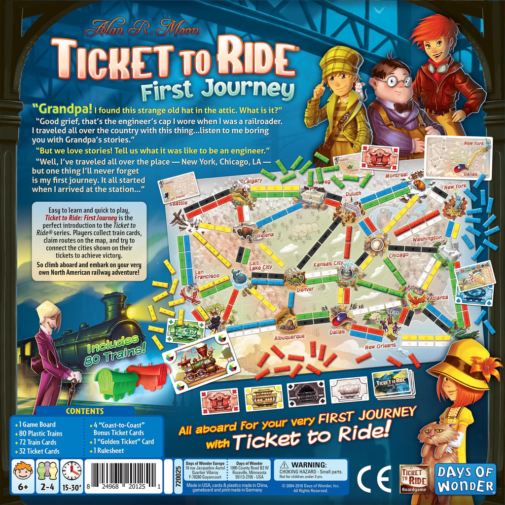 Ticket to Ride First Journey Family Strategy Board Game for Ages 6+, f
