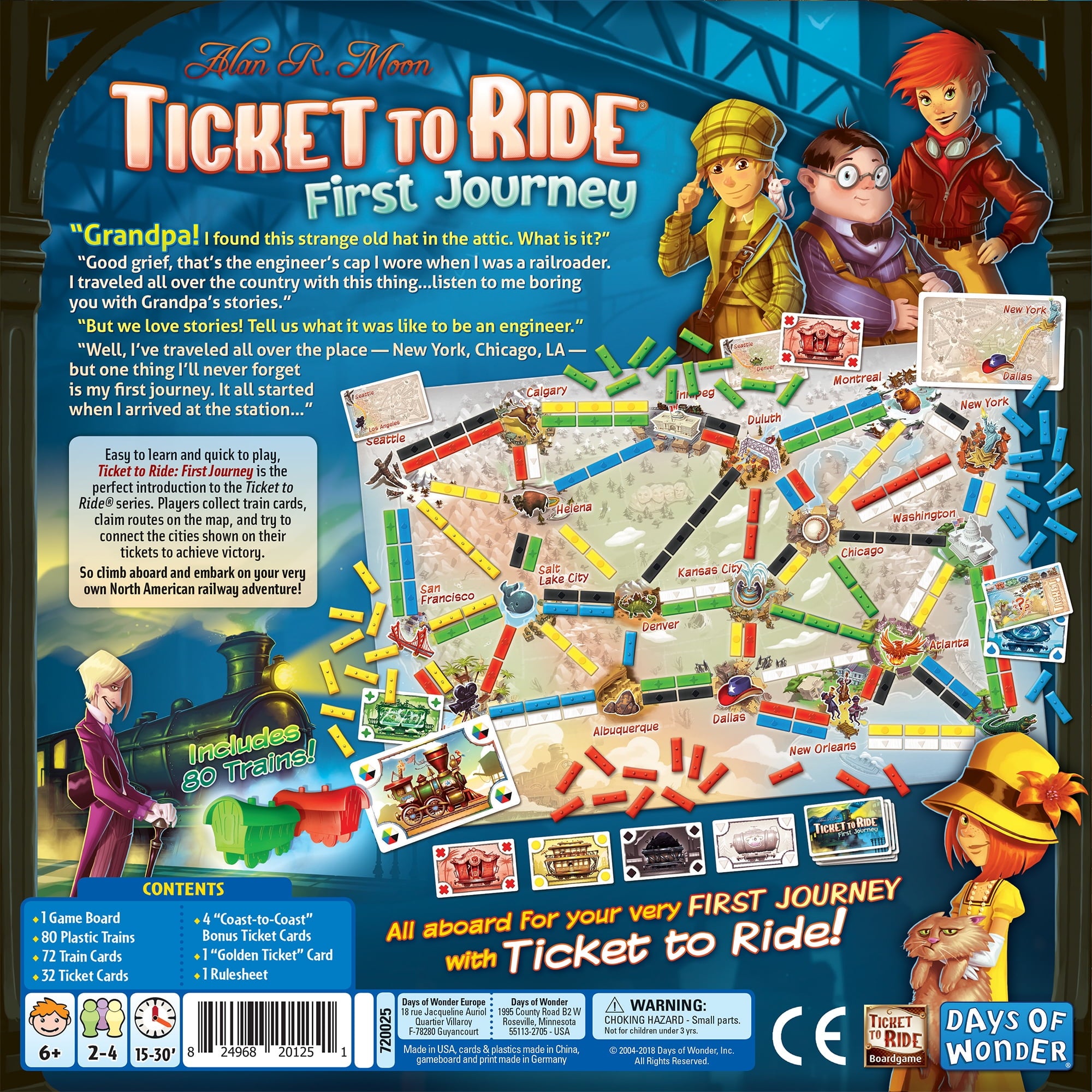 Ticket to Ride First Journey Family Strategy Board Game for Ages 6+, f